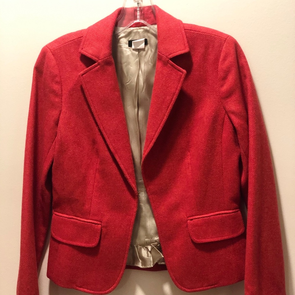 J Crew Pink Tweed Wool Blazer